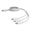 Rýchlonabíjací kábel 3in1 Baseus Free2Draw USB-C na USB-C/Lightning/Micro 100W, 1,1m (biela)
