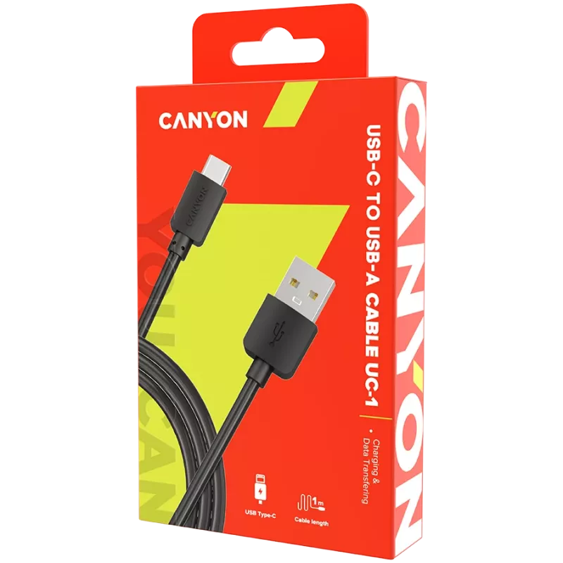 CANYON kábel UC-1 USB-C 5W 1m čierny