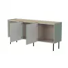 Komoda cama meble FELLINI 150×40×70 cm, olivová s olejovanou dubovou doskou, MDF korpus