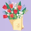 Sada maľovania podľa čísel Ravensburger CreArt – Obrázok s kyticou tulipánov, model 25518