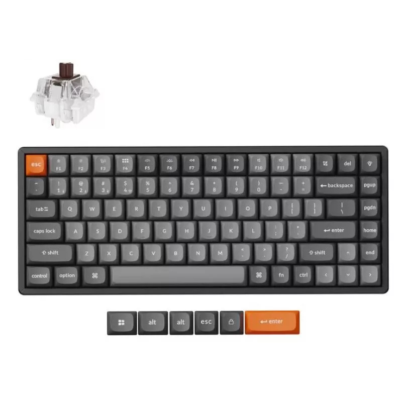Keychron K2 Max klávesnica Univerzálna RF Wireless QWERTY Anglická Čierna Sivá 75 % Mechanická