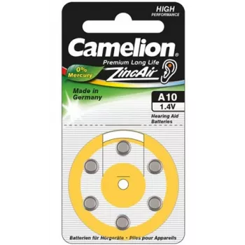 Gombíkové batérie CAMELION A10 / DA10 / ZL10 zinko-vzduchové – 6 ks