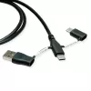 ROLINE USB 2.0 kábel Type-C ST/ST s dátovými blokovacími adaptérmi A a C - kábel - digitálny/dátový