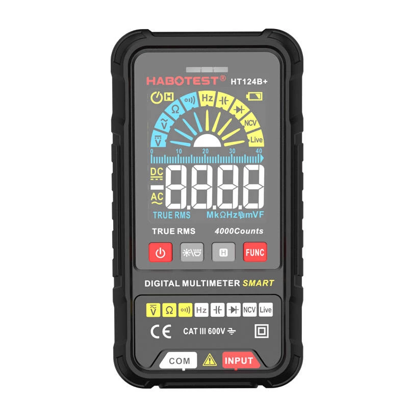 Digitálny multimeter Habotest HT124B+ — meranie AC/DC napätia a odporu