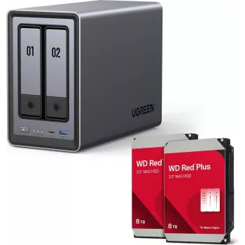 UGREEN NASync DXP2800 2-Bay NAS systém s 2 × Western Digital 8TB WD80EFPX