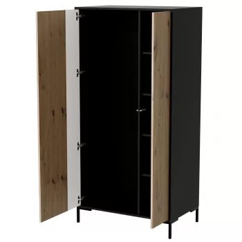 Šatníková skriňa cama meble Cama v, čierny rám, 4 police, 900×550×1840 mm