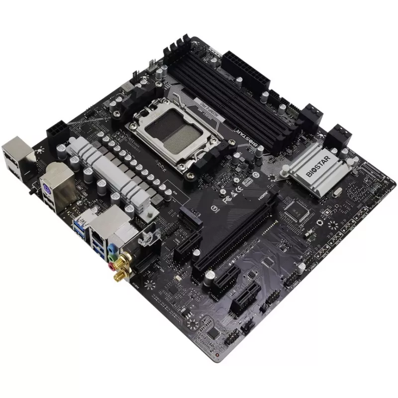 Základná doska BIOSTAR A620MP-E PRO — AMD A620 microATX, socket AM5, DDR5, 4 DIMM, max. 128 GB, 2,5Gb LAN