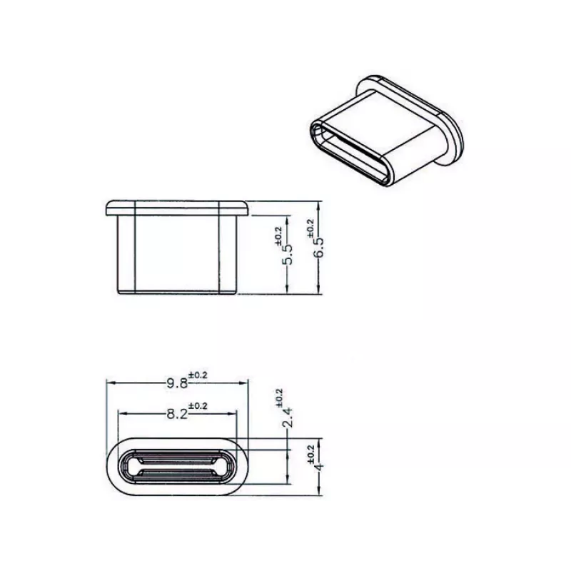 Ochranná krytka konektora samice DeLOCK 64014 USB Type-C čierna 10 ks
