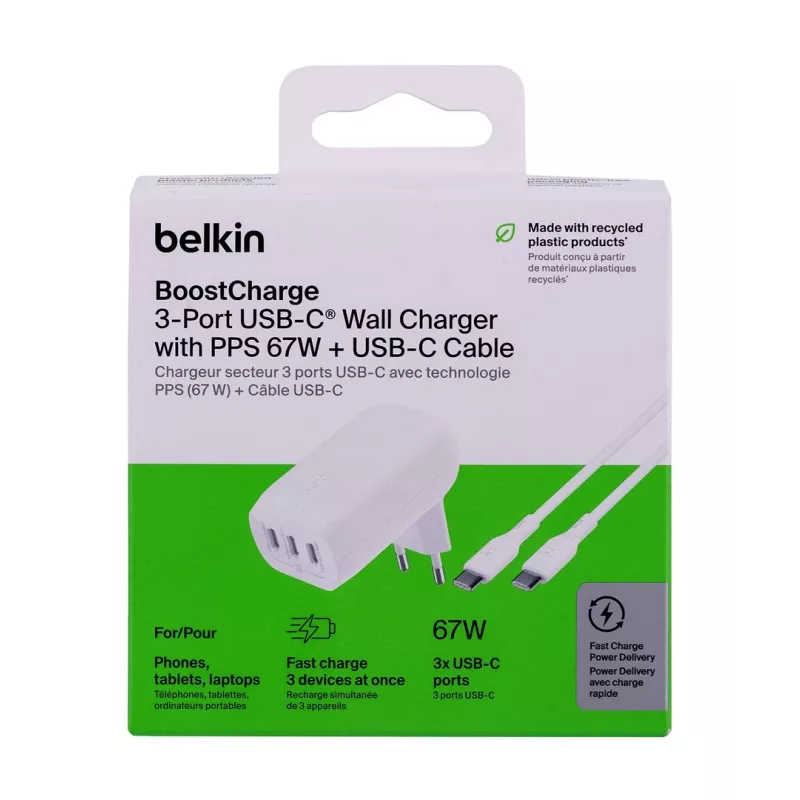 Belkin BoostCharge notebook, smartfón, Universal biely AC rýchlonabíjačka do interiéru