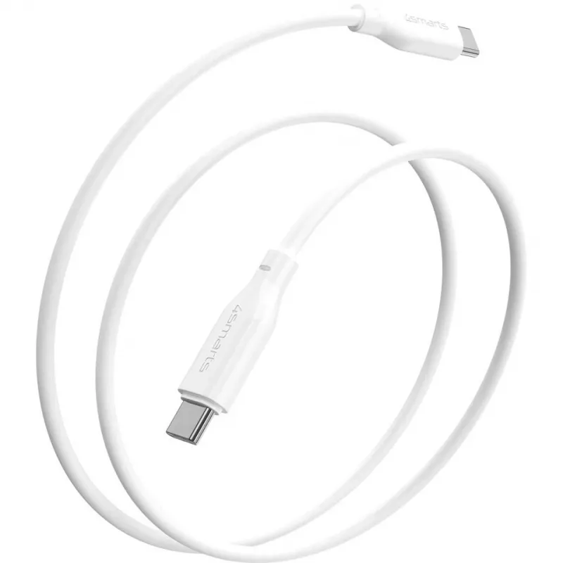 4smarts USB-C / USB-C silikónový kábel High Flex 60W 1,5 m biely