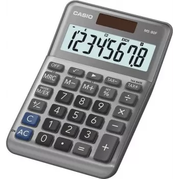 Základná kalkulačka Casio MS-80F stolná 8-miestna sivá