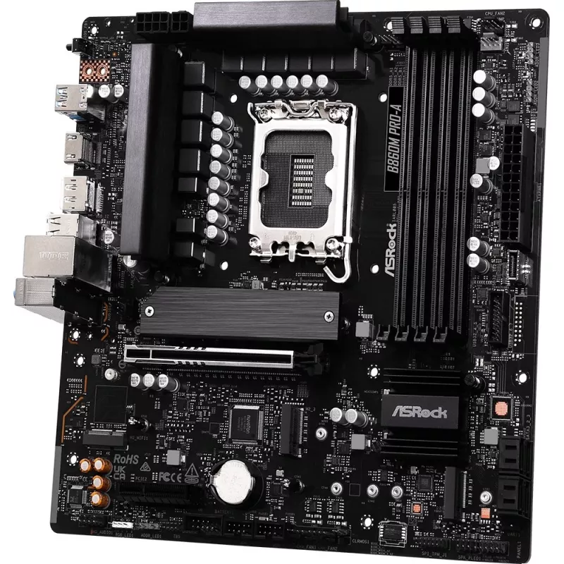 Základná doska ASRock B860M Pro-A micro ATX — Intel B860, LGA 1851, DDR5, 4 DIMM, až do 256 GB, 2.5Gb Ethernet