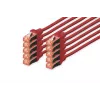 DIGITUS CAT 6 S/FTP sada patch káblov DK-1644-050-R-10, 5 m, červená, 10 ks