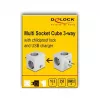 DeLOCK 11501 adaptér sieťovej zástrčky typ F biely 3A USB porty