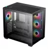 PC skriňa DeepCool CG530 4F Midi Tower čierna — tvrdené sklo, ATX/ITX/Micro ATX, 3x120mm ventilátory, USB-C