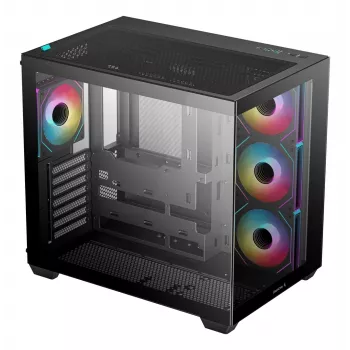 PC skriňa DeepCool CG530 4F Midi Tower čierna — tvrdené sklo, ATX/ITX/Micro ATX, 3x120mm ventilátory, USB-C