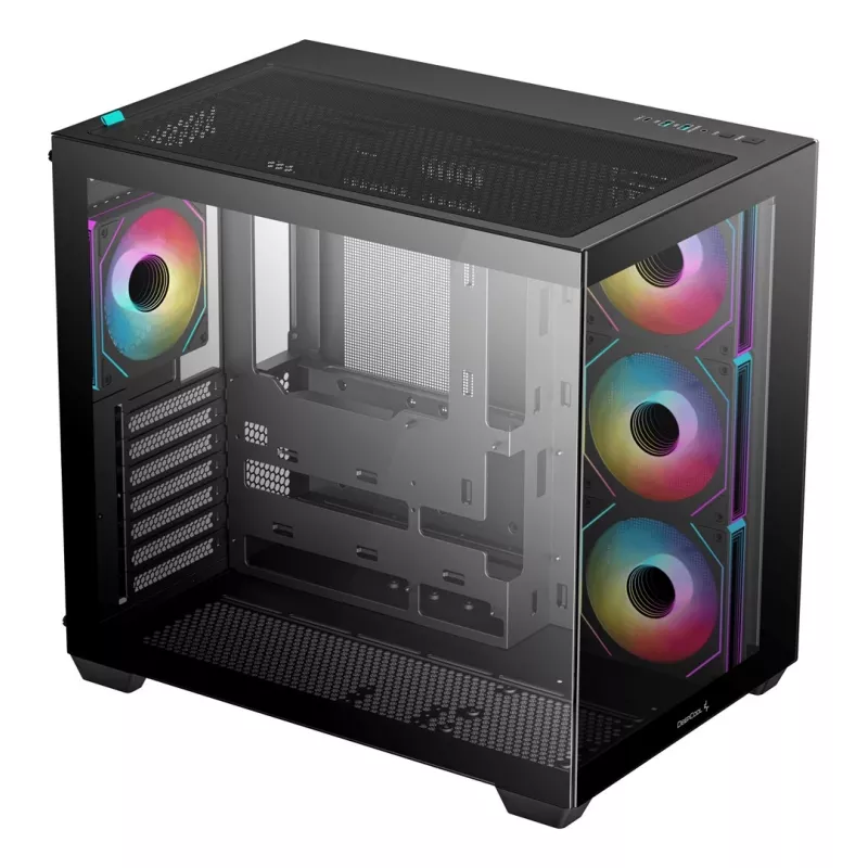 PC skriňa DeepCool CG530 4F Midi Tower čierna — tvrdené sklo, ATX/ITX/Micro ATX, 3x120mm ventilátory, USB-C
