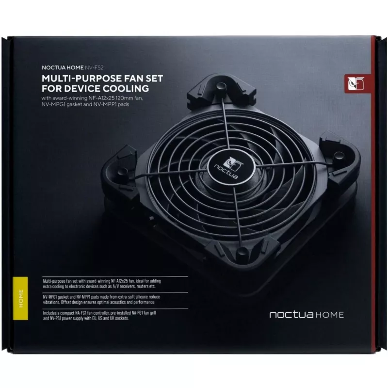 120 mm skriňový ventilátor Noctua NV-FS2 čierny – tichý chladiaci ventilátor PC, 120 mm