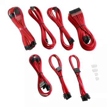 CableMod sada káblov C-Series PRO ModMesh RM Black Label CM-PCSR-16P3KIT-NKR-R – opletené napájacie a GPU káble, ModMesh, červená