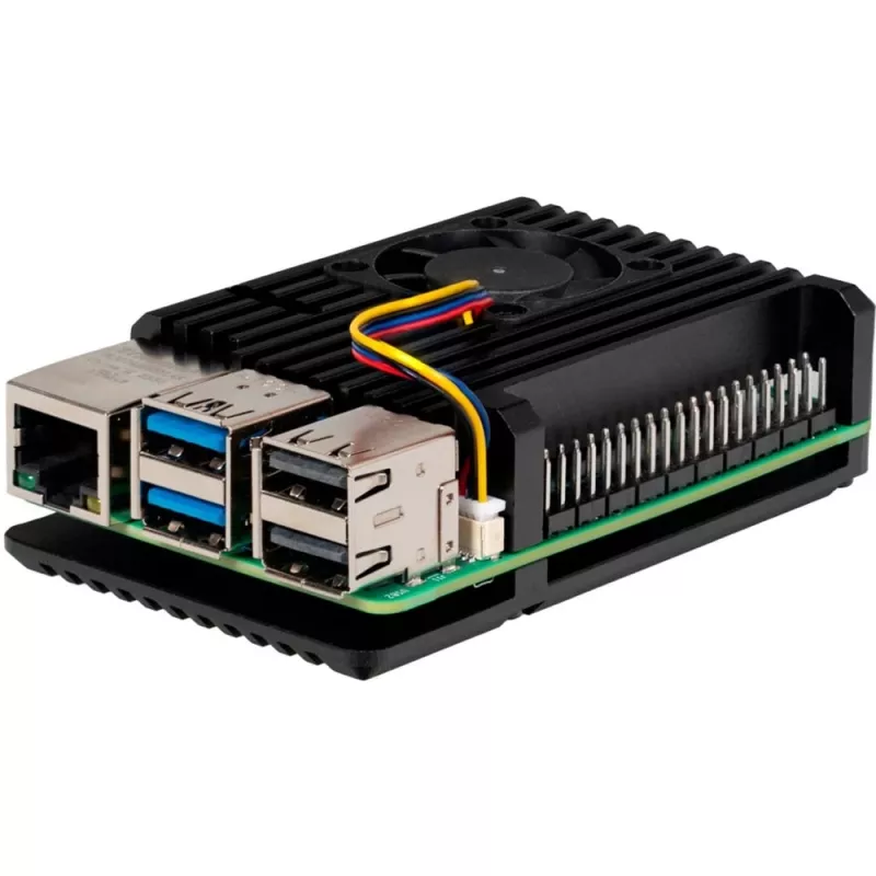 Joy-IT Armor Case BLOCK ACTIVE puzdro SBC vhodné pre vývojové dosky Raspberry Pi (RB-AlucaseP5-07FAN)