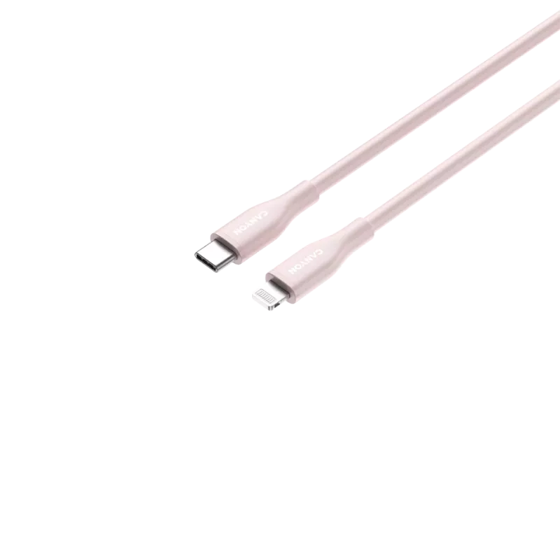 CANYON kábel CLNM60 C-L 60W MFI 1m silikón ružový