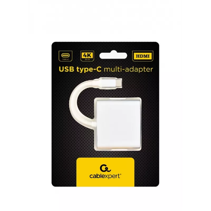 USB grafický adaptér GEMBIRD A-CM-HDMIF-02-SV, HDMI výstup, až do 3840×2160, strieborný, 58,5×51×11,6 mm