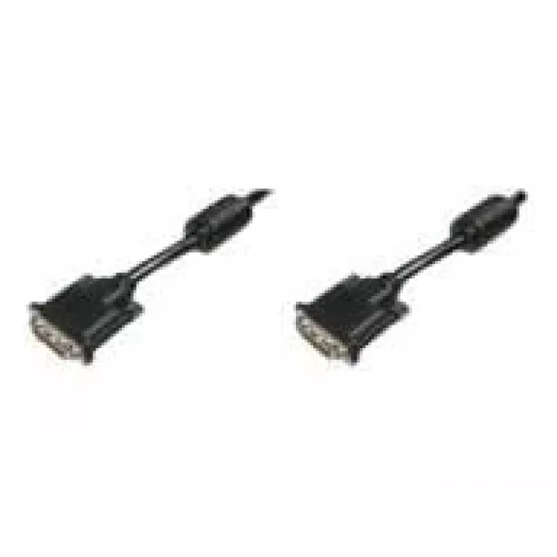 Assmann DVI prepojovací kábel. DVI(24+1). 2x ferit M/M. 10.0m. DVI-D dual link. UL. bl (AK-320101-100-S)