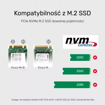 SSD puzdro Unitek S1206A pre 2× M.2 NVMe PCIe Gen3 x4 disky, USB 3.2 Gen 2 (10 Gbit/s), hliník, USB-C, vrátane napájacieho zdroja