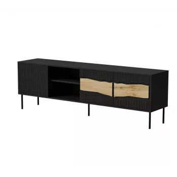 TV skrinka cama meble INSERTO 3D1W 190x40x62 cm čierna s LED