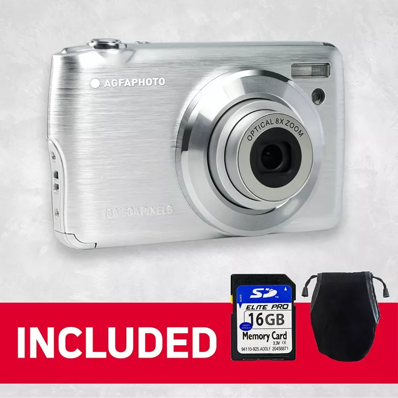Agfa Photo DC8200 strieborný + puzdro + SD karta 16 GB