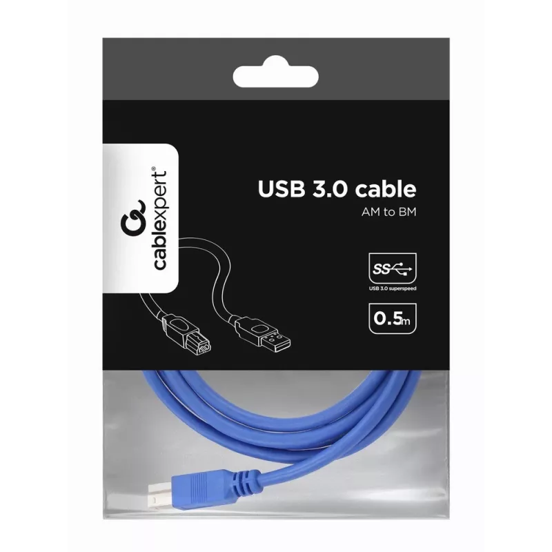 Gembird - USB kábel - USB Type-A (M) na USB Type-B (M) - USB 3.0 - 1,8 m - liata - modrý