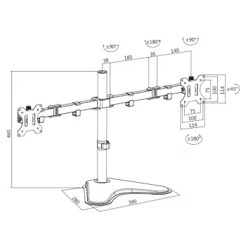 Držiak monitora LogiLink BP0045 81,3 cm (32 palcov) stolový čierny nerezová oceľ