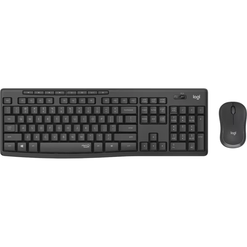 Logitech MK295 Silent – súprava klávesnice a myši – bezdrôtová – 2,4 GHz – Graphite – maďarské rozloženie