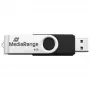 MEDIARANGE MR931-2 - 16 GB - USB Type-A / Micro-USB - 2.0 - 15 MB/s - otočný krúžok - strieborná - čierna