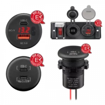 RAM Mounts Zabudovaná nabíjačka Bare Wire Ends USB-A/USB-C (560001)