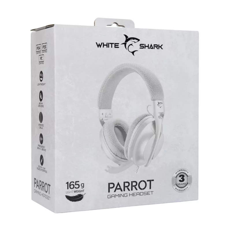 Slúchadlá White Shark GH-2440 Parrot biela/sivá