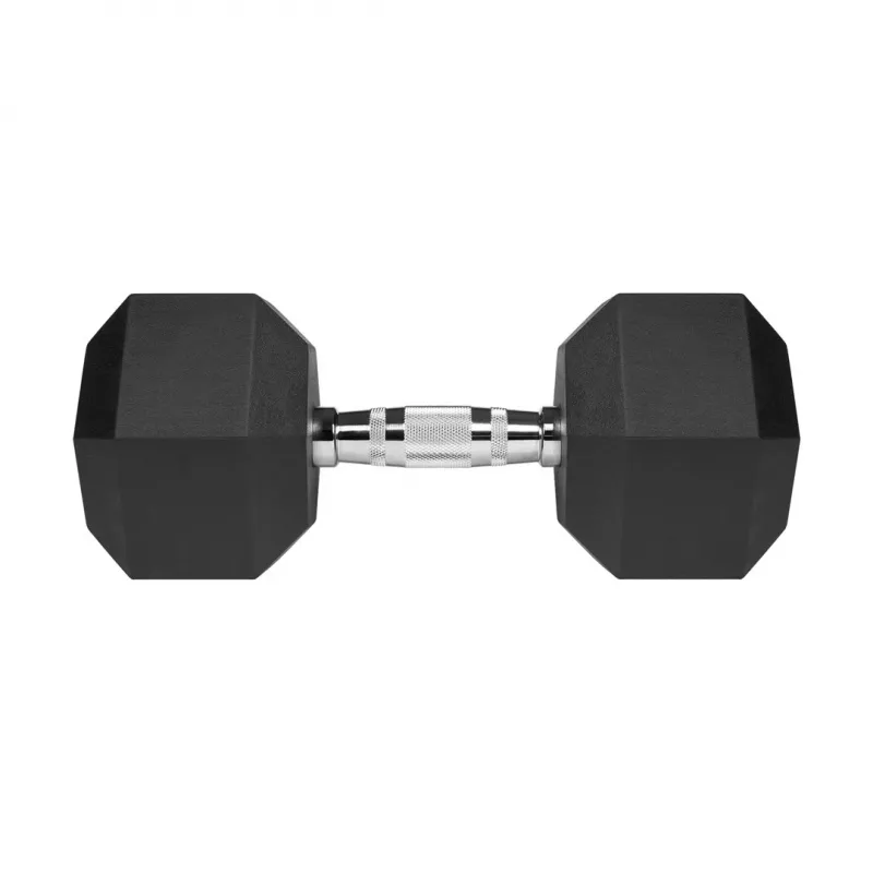 Pogumovaná liatinová jednoručka HEX 20 kg REBEL ACTIVE