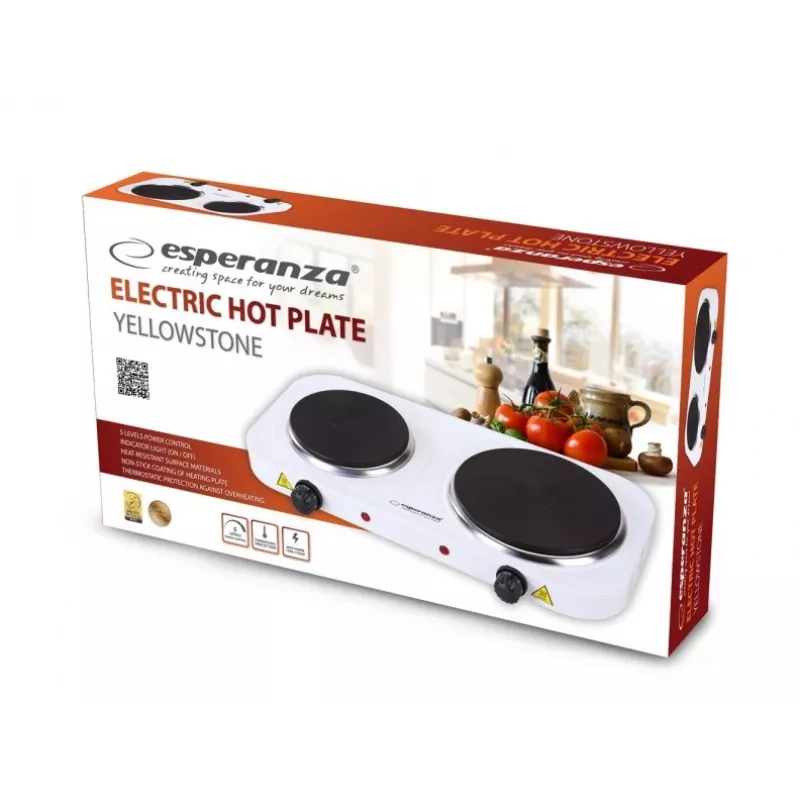 Esperanza EKH014W elektrický sporák 2 varné zóny biela
