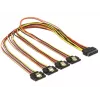 SATA kábel DeLOCK 60158 0,5m SATA 15-pin 4 x SATA 15-pin viacfarebný