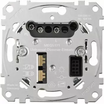 Stmievač vstavaný Merten MEG5171-0000, metallic, 220–230 V AC, 50–60 Hz, odporová záťaž do 420 W