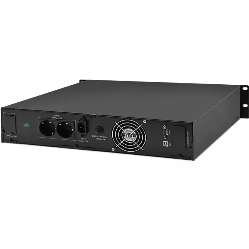 Qoltec 53945 Rack UPS, 1 kVA, 800 W, LCD