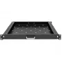 Qoltec 54509 posuvná oceľová polica do racku, 600x600, čierna