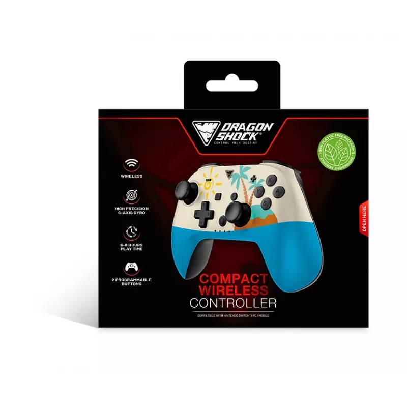 Dragonshock PopTop Compact - gamepad - Nintendo Switch - tlačidlo Späť - D-Pad - tlačidlo Home - tlačidlo Reset - bezdrôtový - Bluetooth - USB Type-C (D