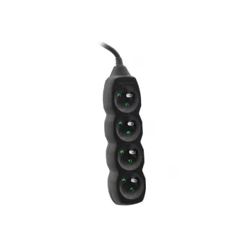 Tracer PowerCord predlžovací kábel, 4 zásuvky, 3 m, čierna