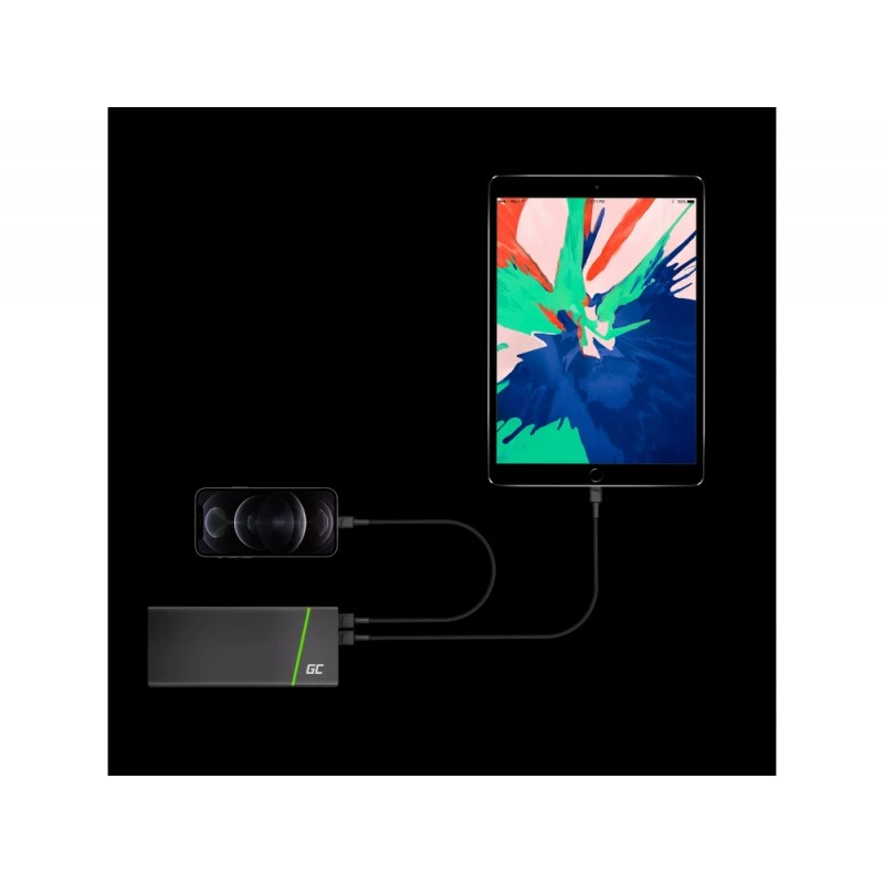 Lightning kábel Green Cell KABGC18 — 2 m, Lightning na USB-A, čierny