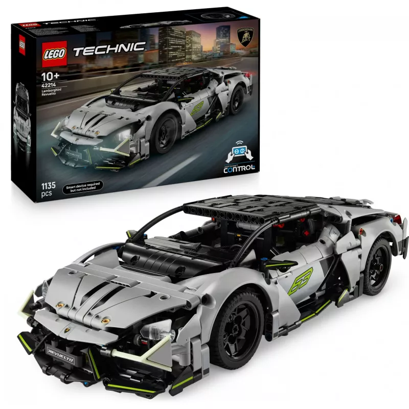 LEGO Technic Supercar Lamborghini Revuelto 42214 — detailný model v mierke 1:10, 1 135 dielov