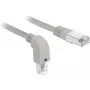 DeLOCK - patch kábel - RJ-45 (M) na RJ-45 (M) zahnutý dole - 50cm - S/FTP - CAT 6a - tienený, bezhalogénový - sivý (85873)