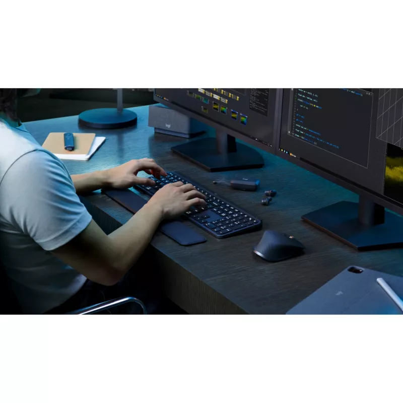 Logitech MX Keys S Combo klávesnica myš v balení kancelária RF Wireless + Bluetooth QWERTZ švajčiarska grafitová