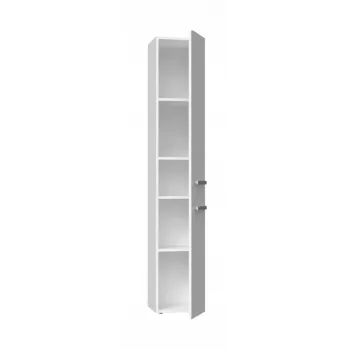 Kúpeľňová úložná skrinka top e shop NEL II BIEL POŁ — voľne stojaca, 5 políc, 310×300×1740 mm, biela