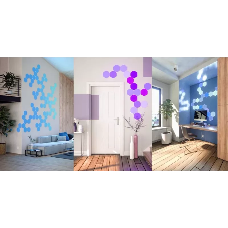 Nanoleaf Shapes Hexagons Smarter Kit, LED svetelné panely, 9 ks, biela